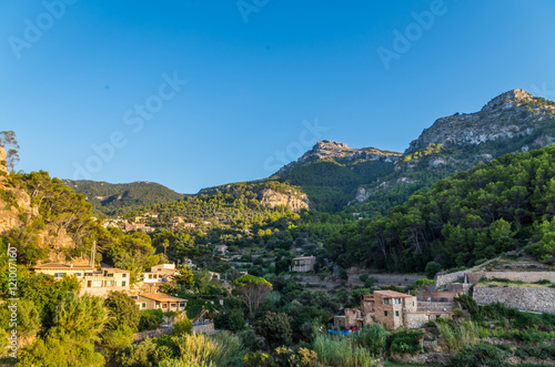 Beautiful panorama of the town Estellencs on Mallorca, Spain