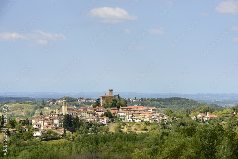 village and castle at Trisobbio , Italy