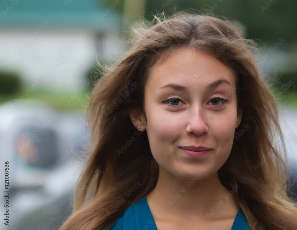 Portrait girl smiling sucessfull Portrait girl smiling sucessfull