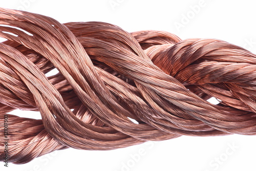 Copper wire isolated on white background