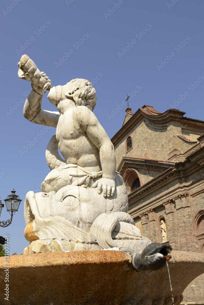 stone fountain at Acqui Terme, Italy