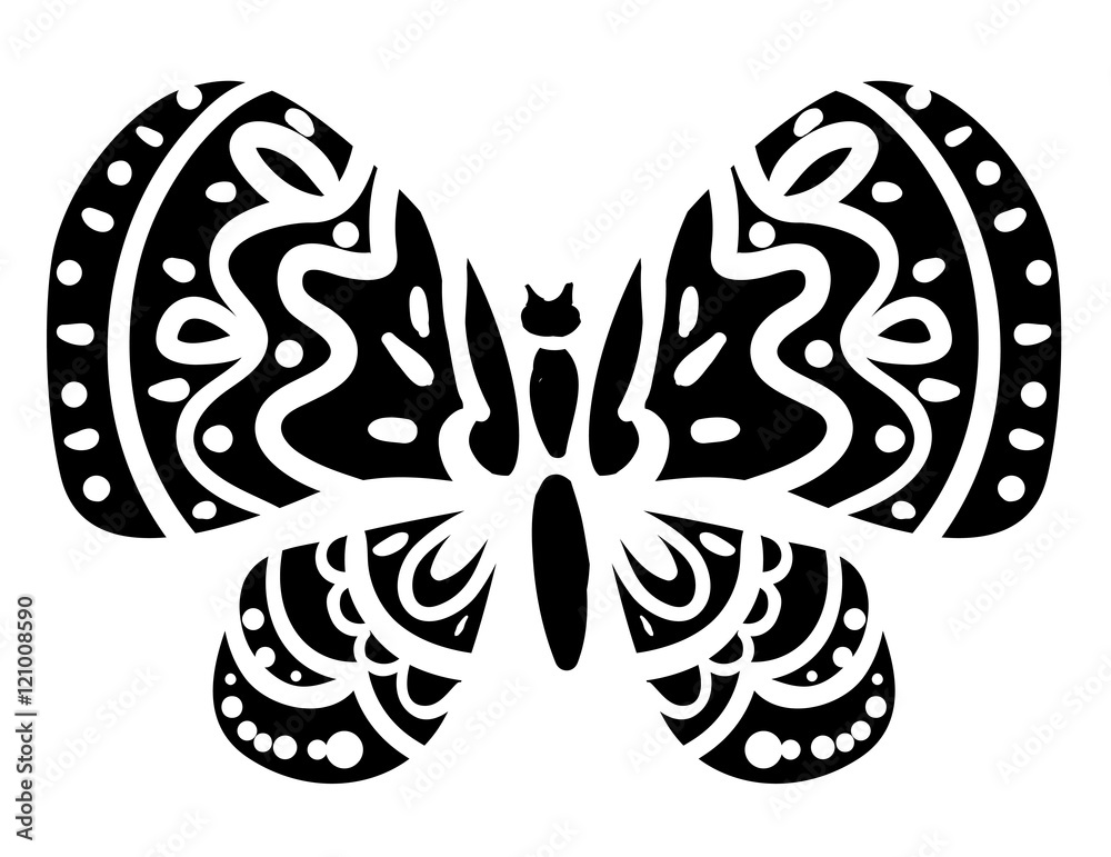 Silhouette of a butterfly, butterfly vector, butterfly illustration Silhouette of a butterfly, butterfly vector, butterfly illustration