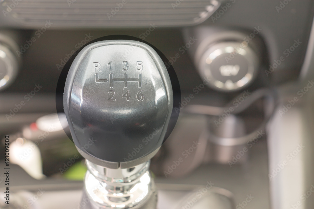 Manual 6 Speed Gearstick in a car Manual 6 Speed Gearstick in a car