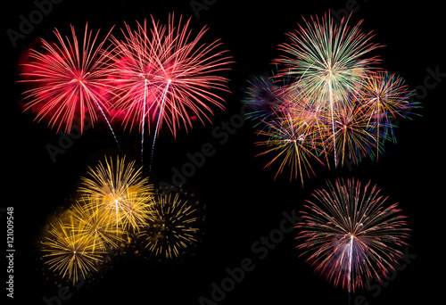 set of celebration fireworks
