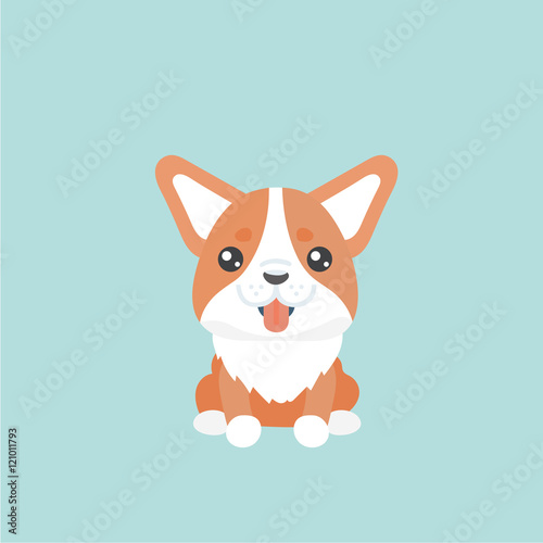 Cute welsh corgi dog vector illustration
