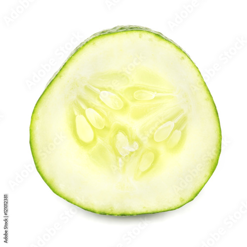 green Cucumber slice closeup