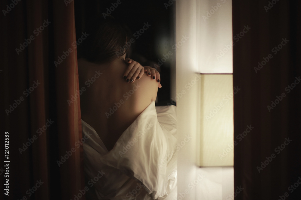 glamor portrait of a girl hotel window glamor portrait of a girl hotel window
