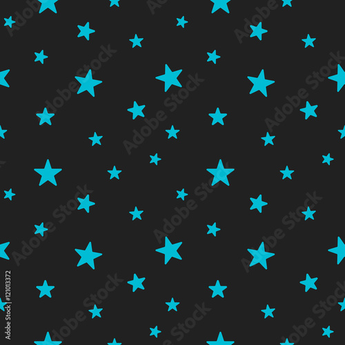 Star seamless pattern. Cute blue stars. Babies Fashion. 