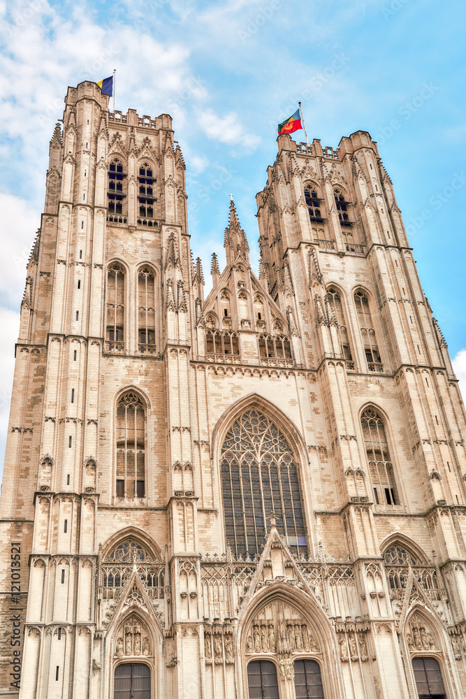 Fototapeta premium Cathedral of St. Michael and St. Gudula is a Roman Catholic chu