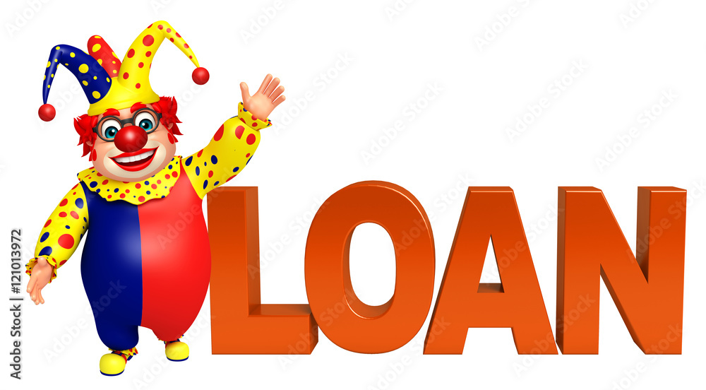 Naklejka premium Clown with Loan