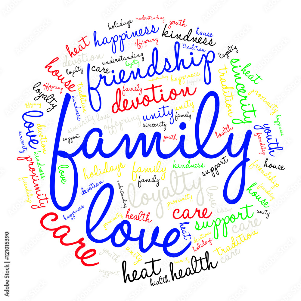 Love family word cloud