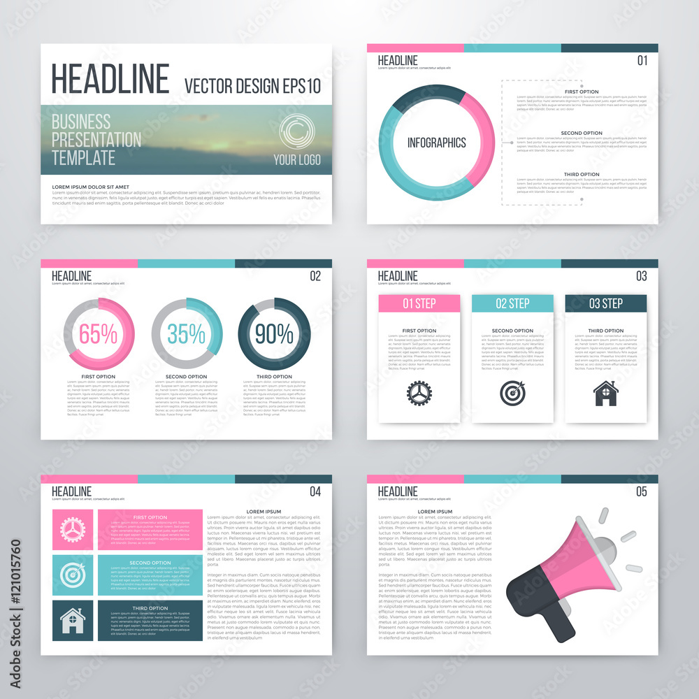 Infographics presentation template flat design