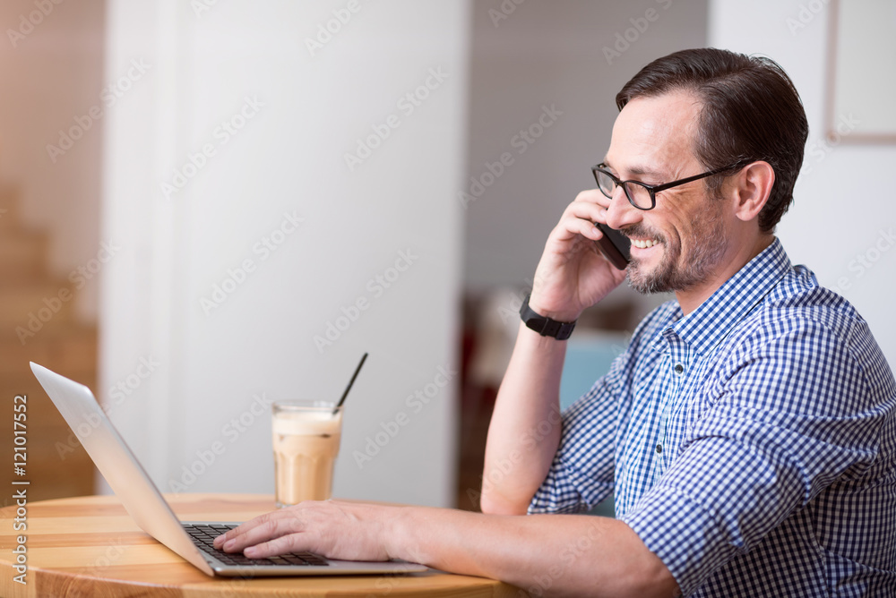 Handsome man talking per phone Handsome man talking per phone