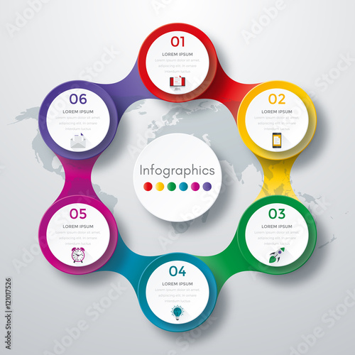 Infographic design with colored