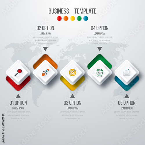 Vector illustration infographic five options