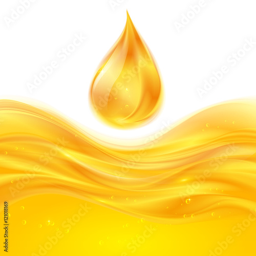 Yellow liquid oil vector background