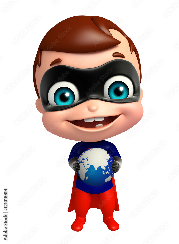 cute superbaby with Earth