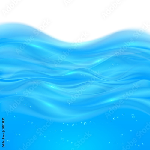 Blue realistic vector water smooth shining background