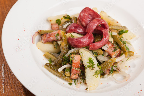 Salad with beer at the Oktoberfest