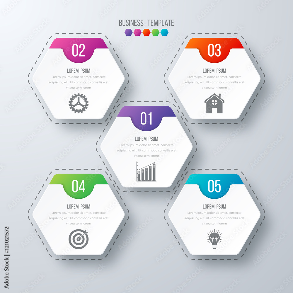 Vector illustration infographics five options. Vector illustration infographics five options.