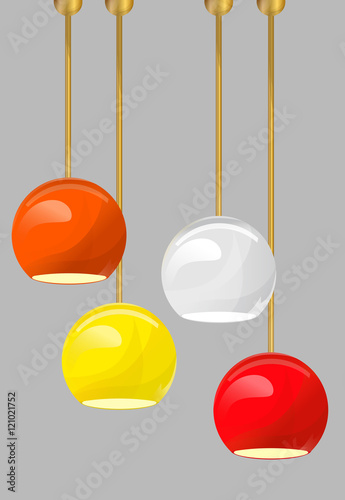 lamp on gray background.Furniture icons.Chandeliers, lamps, bulbs, luster, electrolier,illuminator.Elements of interior.Modern interior.Vector Isolated Lamp.