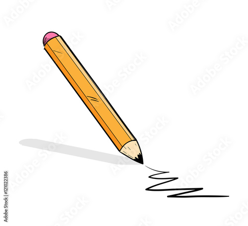 Pencil Journalism Concept. A hand drawn vector doodle illustration of a pencil.