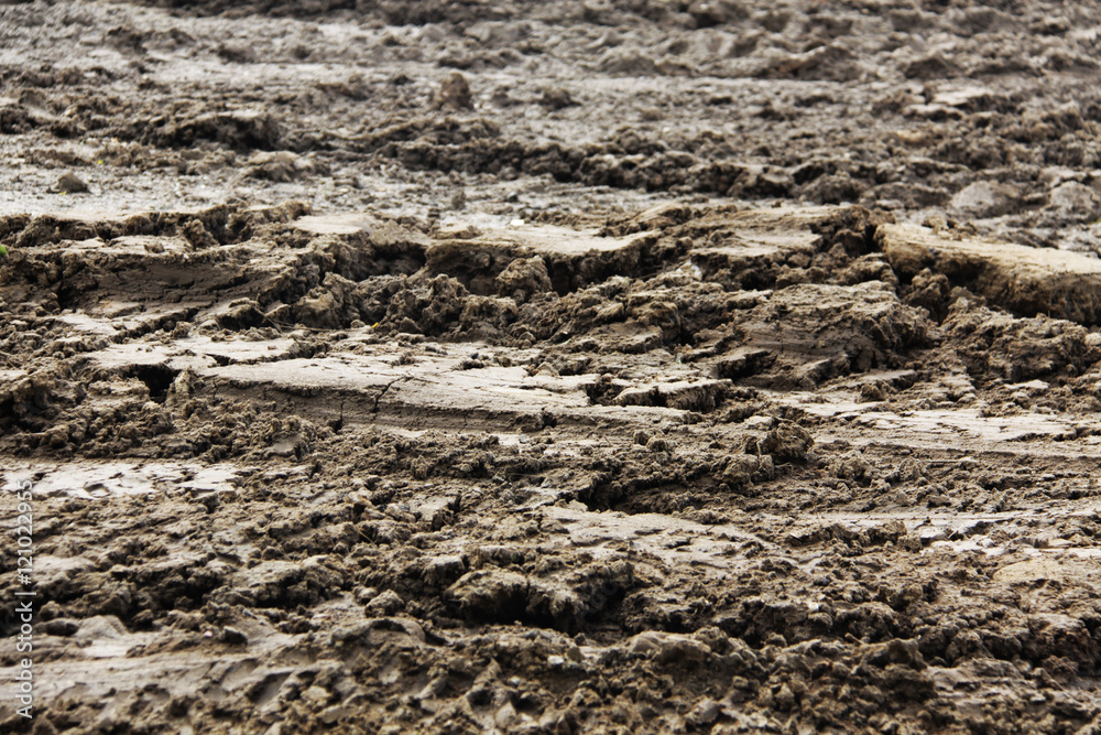 Dirty mud road in Russia Dirty mud road in Russia