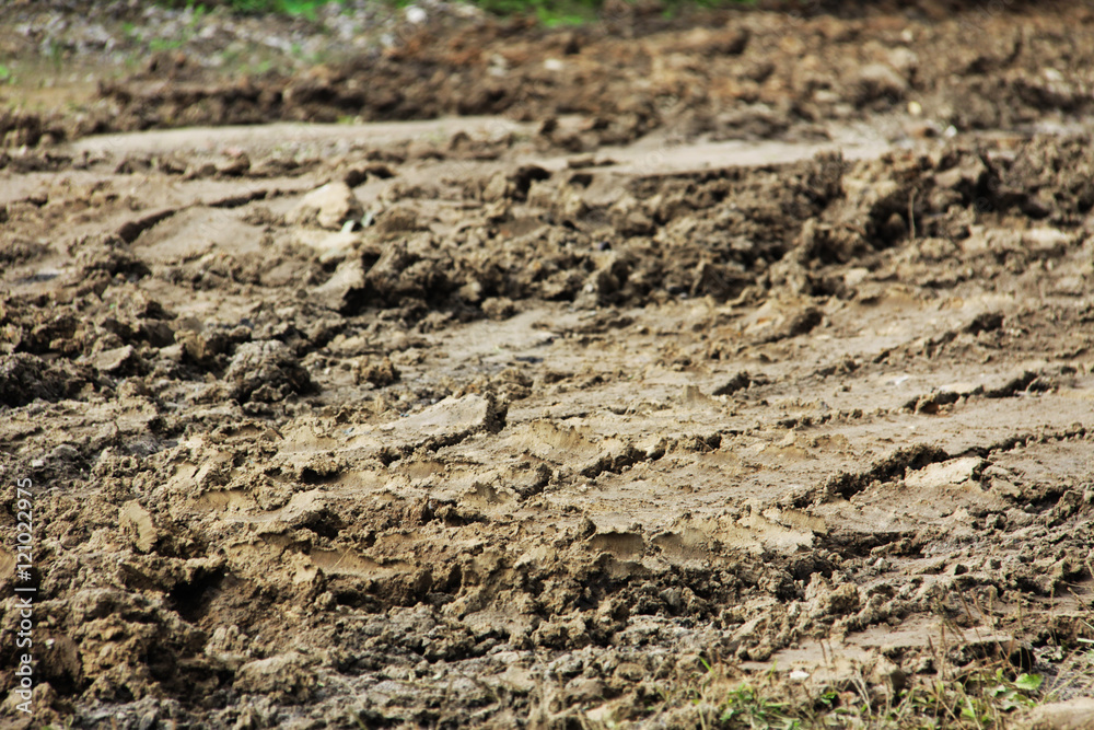 Dirty mud road in Russia Dirty mud road in Russia