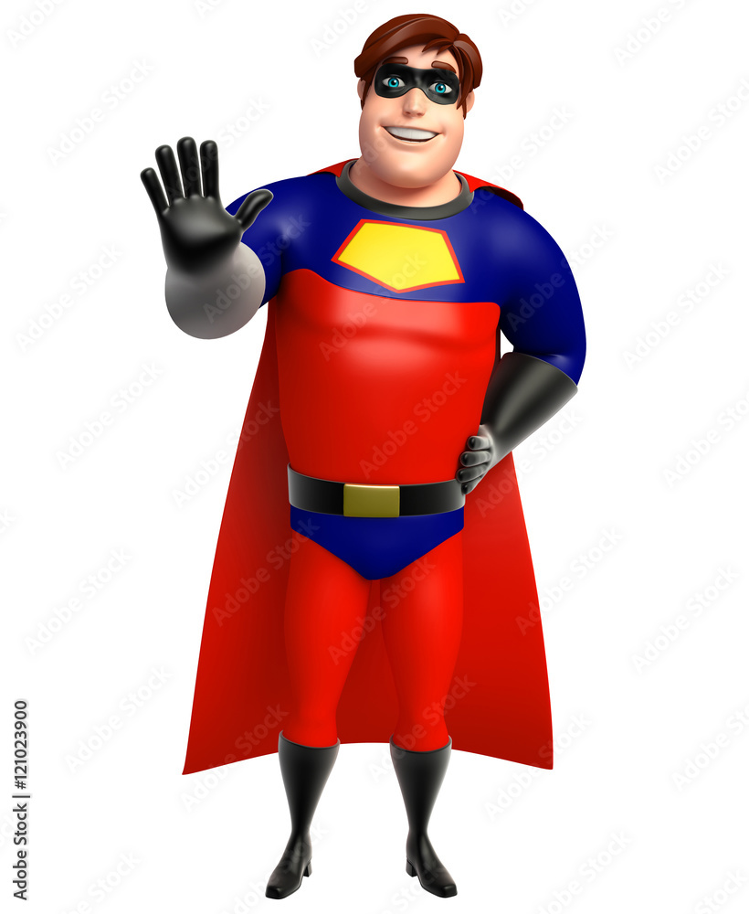 Superhero with Stop pose Superhero with Stop pose