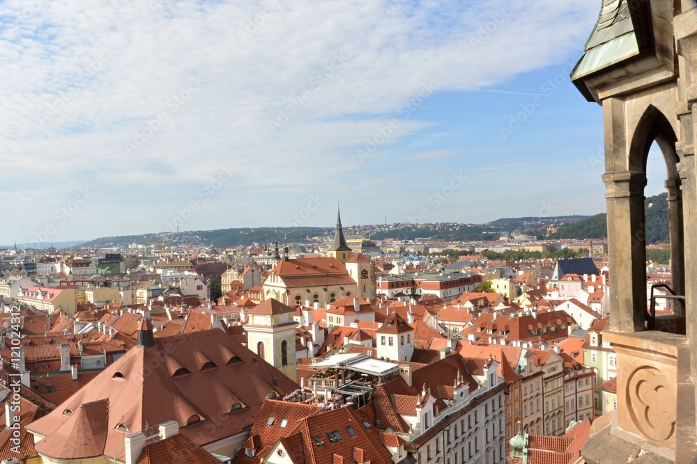 Aerial view of Prague from the Astronomical Clock Tower!