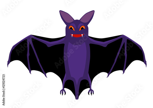 cartoon isolated flying halloween bat