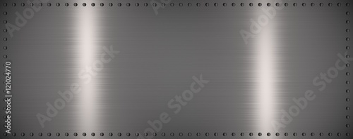 Steel plate with rivets around