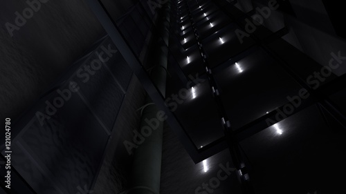 View in a deep Elevator Shaft