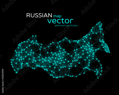 Vector abstract illustration of Russian map