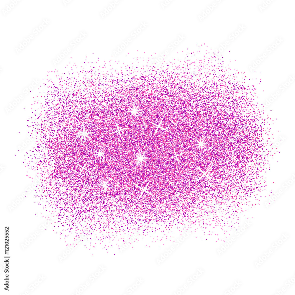 Pink glitter splash on white background. Vector illustration. Stock