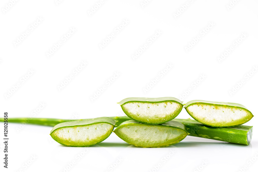 Aloe Vera Slices isolated on white background Aloe Vera Slices isolated on white background