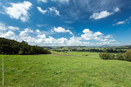 Green fields and blue sky