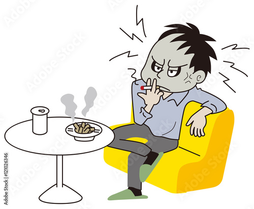煙草を吸ってイライラする人