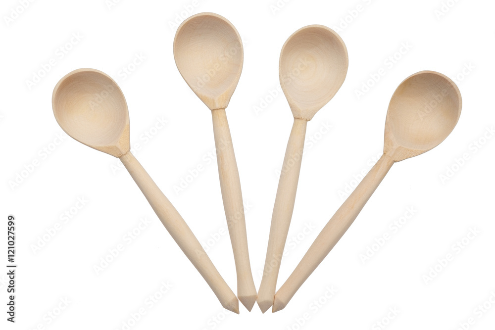 Wooden spoons isolated on white background Wooden spoons isolated on white background