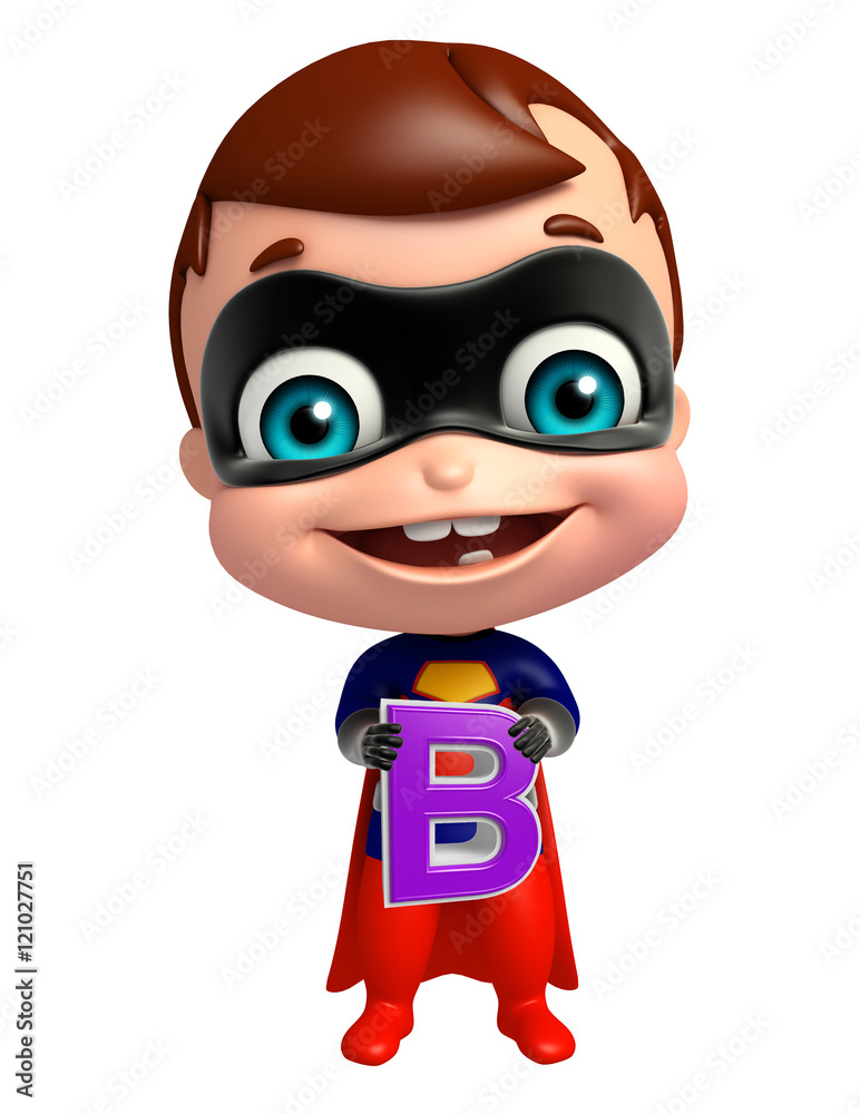 cute superbaby with B alphabate