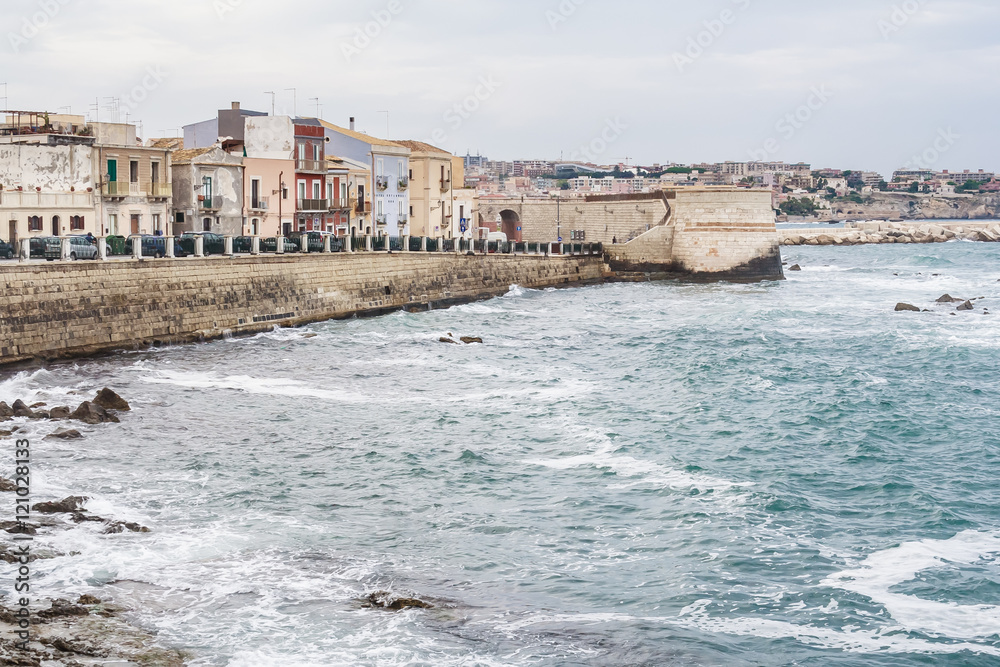 Embankment in Syracuse, Sicily. Italy Embankment in Syracuse, Sicily. Italy