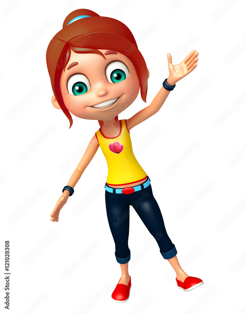 Kid girl with Funny pose Kid girl with Funny pose