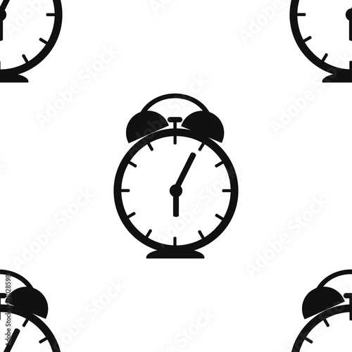 Seamless pattern for wrapping food products. Alarm clock. Vector