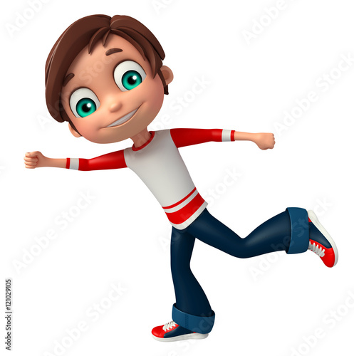 Kid boy with Running pose