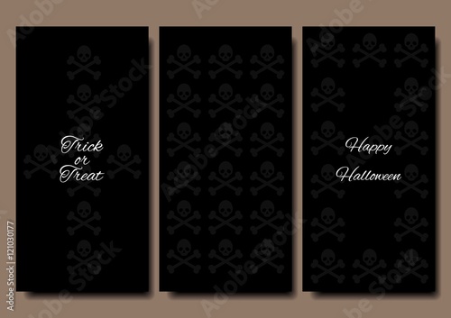 Happy Halloween. Collections banner vertical background. Stylish design. Skull and Bones