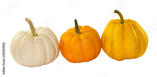 Three Little pumpkin for chinese new year on white background