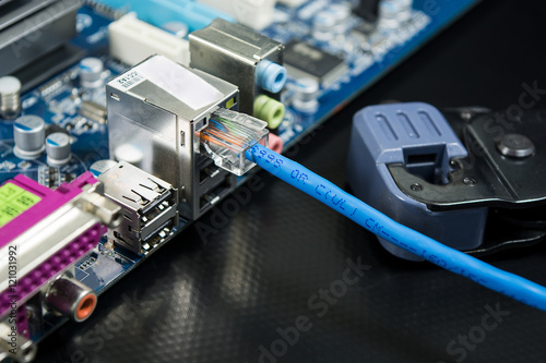 Tools for crimping network cable Tools for crimping network cabl photo