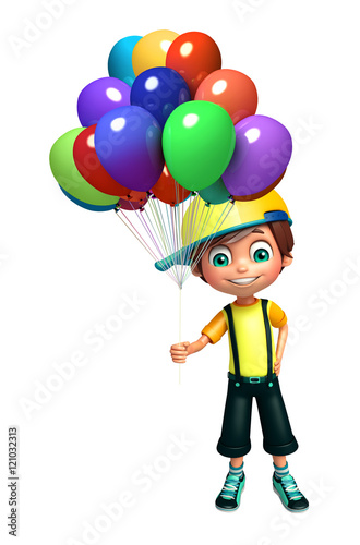kid boy with balloon