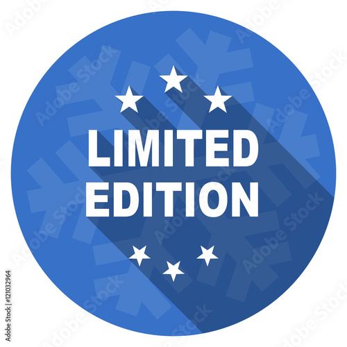 limited edition blue flat design christmas winter web icon with snowflake