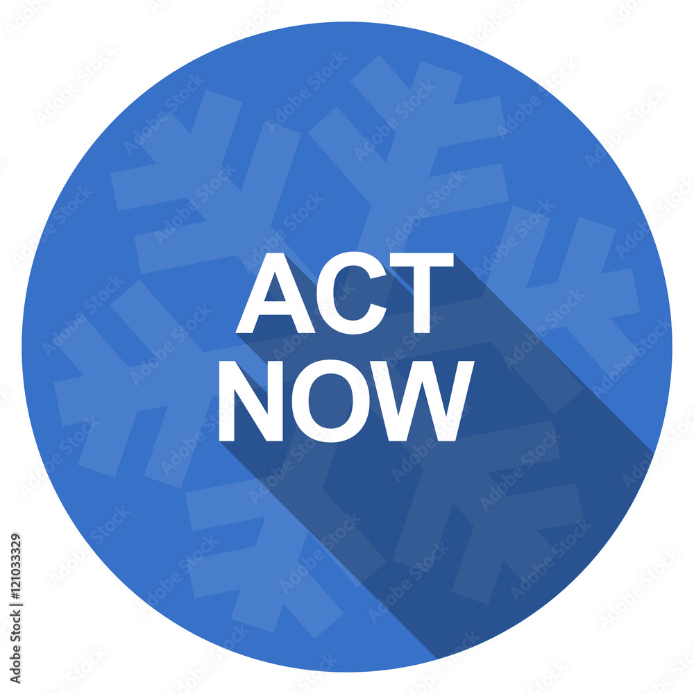 act now blue flat design christmas winter web icon with snowflake act now blue flat design christmas winter web icon with snowflake